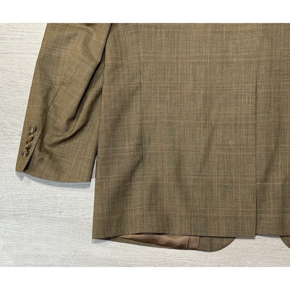 Vintage Chaps Ralph Lauren Blazer Mens 43R Wool Silk Glen Plaid Sport Coat Brown - Picture 9 of 16